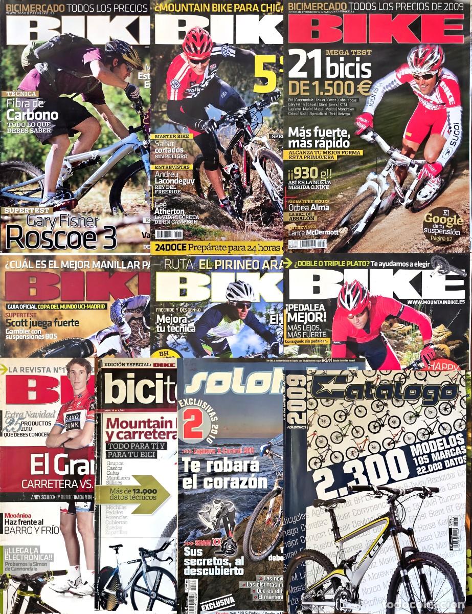 Coleccionismo deportivo: Lote 10 Revistas BIKE/ Solobici/ BiciCat&aacute;logo/ Bicitech Ano 2009