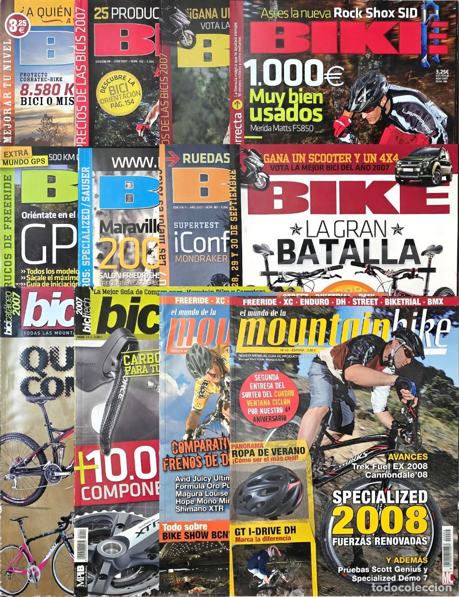 Coleccionismo deportivo: Lote 12 Revistas BIKE/ el mundo de la Mountain Bike/ BiciCat&aacute;logo/ Bicitech- Ano 2007