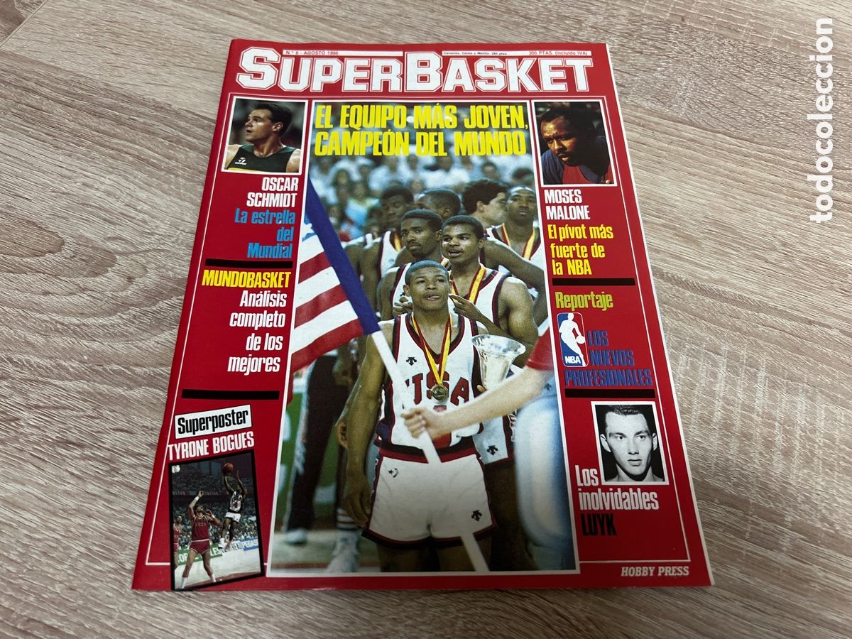Sports collectibles: 1986 REVISTA SUPERBASKET N&ordm; 6 DAVID ROBINSON TYRONE BOGUES USA CAMPEON SIN P&Oacute;STER