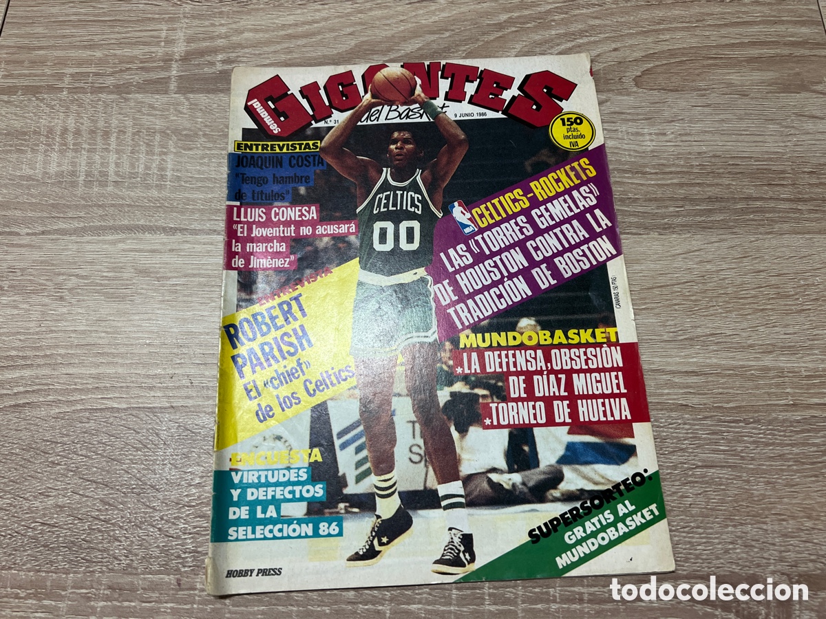 Colecionismo desportivo: 1986 REVISTA GIGANTES BASKET N&ordm; 31 ROBERT PARISH