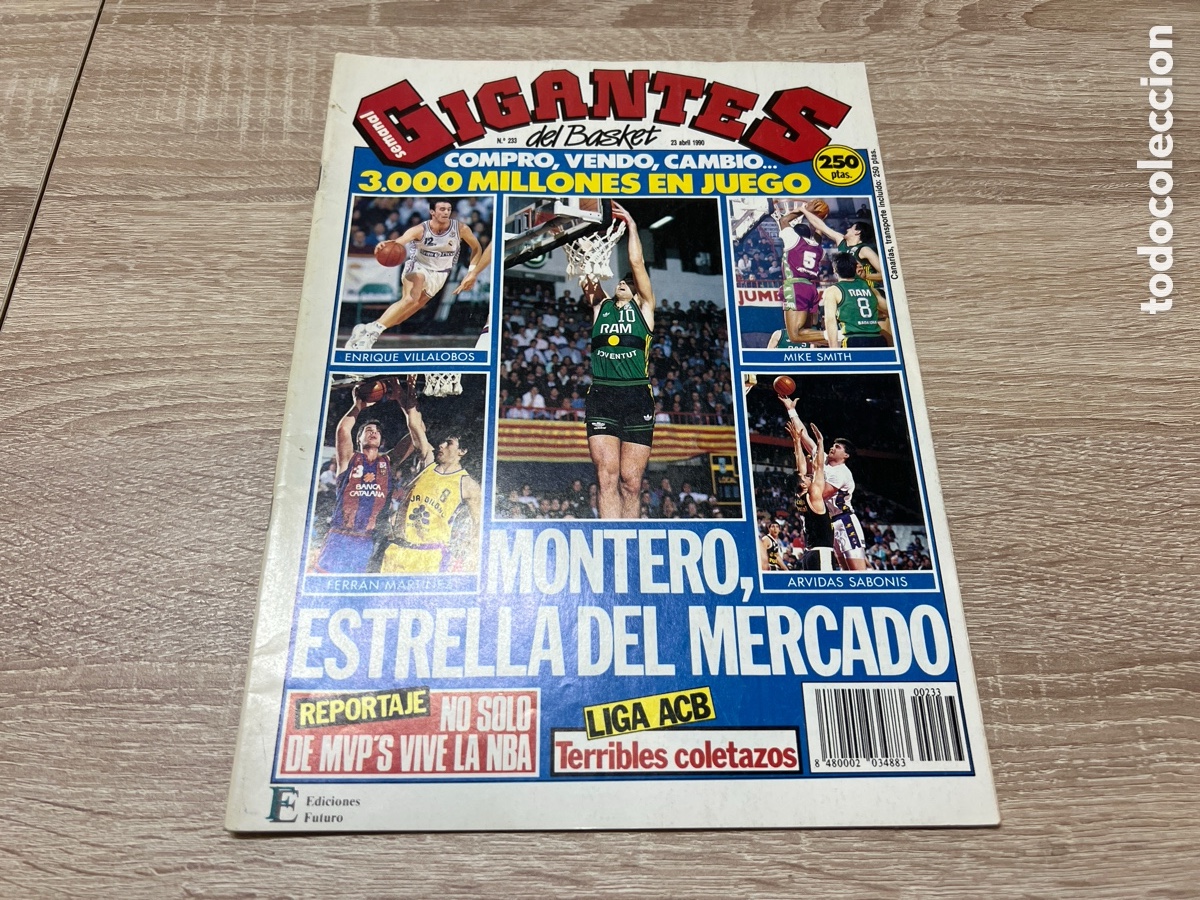 Collectionnisme sportif: 1990 GIGANTES DEL BASKET # 233 MONTERO CON P&Oacute;STER KENNY ANDERSON Y ANTHONY