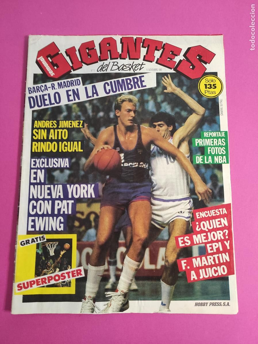 Coleccionismo deportivo: PRIMERA REVISTA GIGANTES DEL BASKET N&ordm; 1 1985 PAT EWING-PLANTILLAS NBA-ANDRES JIMENEZ-MARTIN-EPI5.
