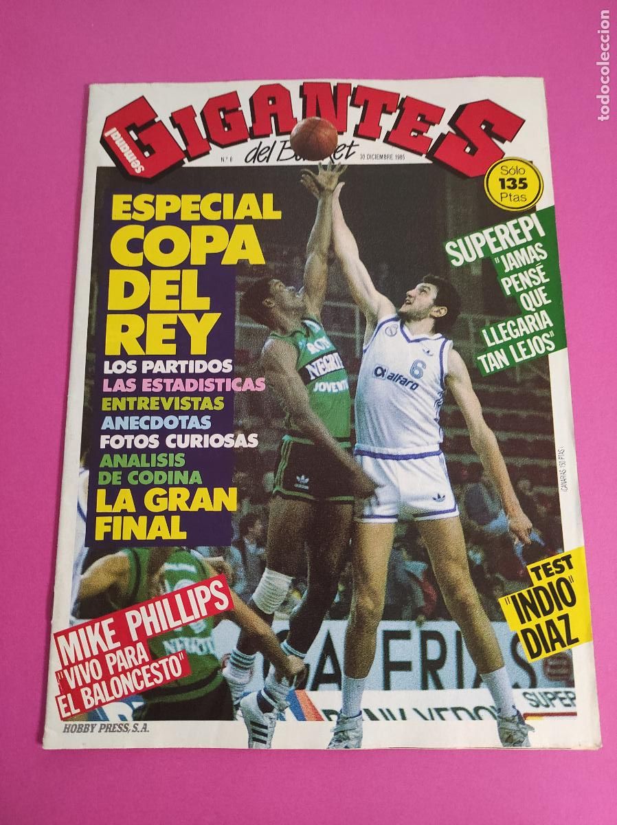 Coleccionismo deportivo: REVISTA GIGANTES BASKET N&ordm; 8 A&Ntilde;O 1985 EPI - MIKE PHILIPS - INDIO DIAZ