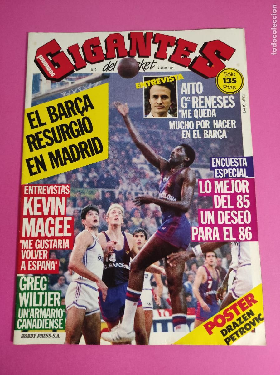 Coleccionismo deportivo: REVISTA GIGANTES BASKET N&ordm; 9 1986 NBA KEVIN MAGEE - AITO BAR&Ccedil;A - GREG WILTJER