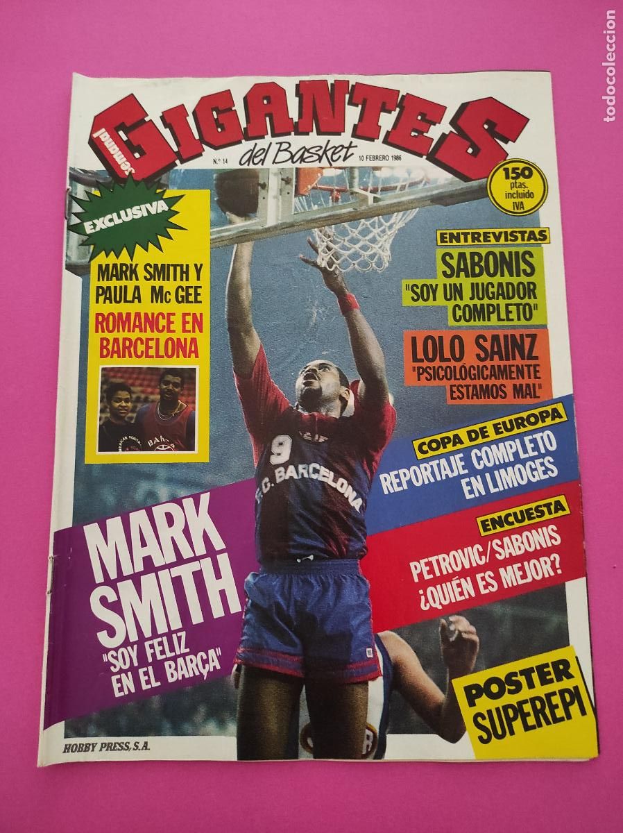 Collectionnisme sportif: REVISTA GIGANTES BASKET N&ordm; 14 1986 MARK SMITH - SABONIS - LOLO SAINZ - NBA - COPA DE EUROPA
