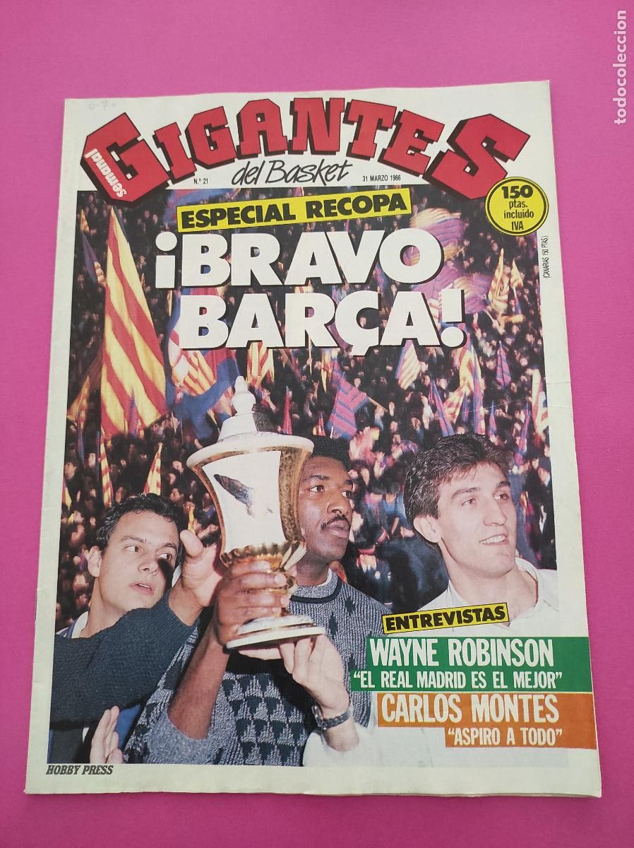 Coleccionismo deportivo: REVISTA GIGANTES DEL BASKET N&ordm; 21 1986 ESPECIAL BAR&Ccedil;A CAMPEON RECOPA - WAYNE ROBINSON - CALOS MONTES