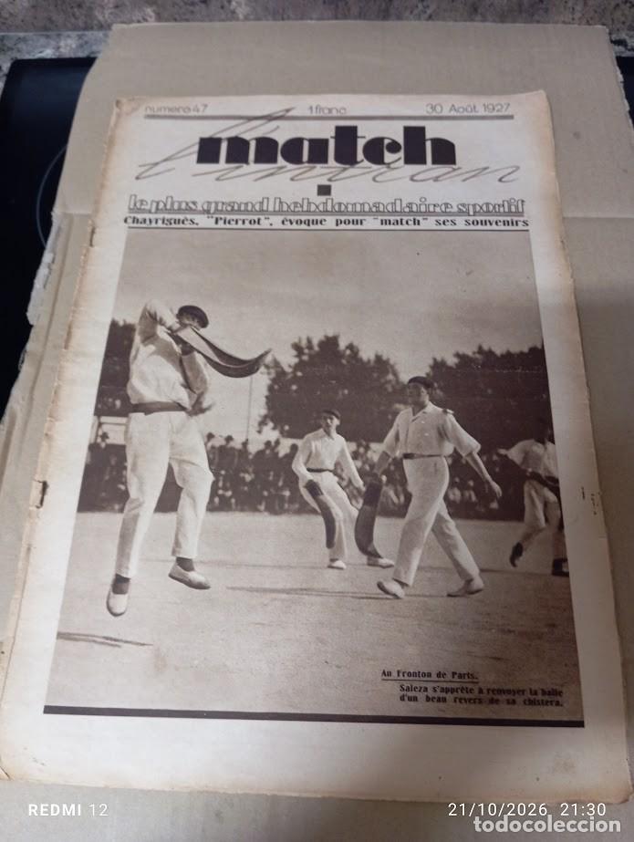 Coleccionismo deportivo: PERIODICO MACHT A&Ntilde;O 1927 PELOTARIS CESTA EN PARIS -CICLISTAS -CICLISTAS EN VELODROMO