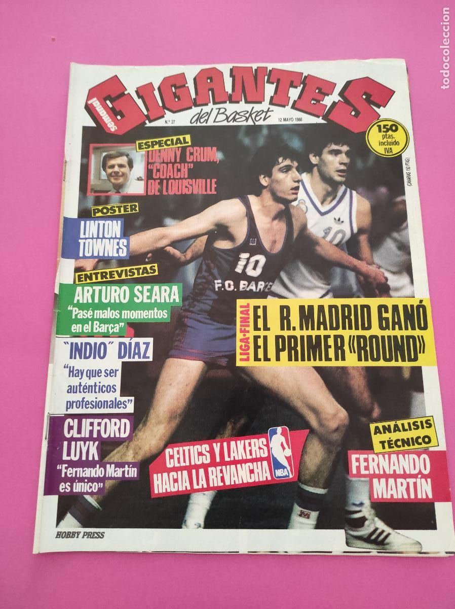 Coleccionismo deportivo: REVISTA GIGANTES DEL BASKET N&ordm; 27 1986 FERNANDO MARTIN - CELTICS LAKERS NBA - INDIO DIAZ - LUYK