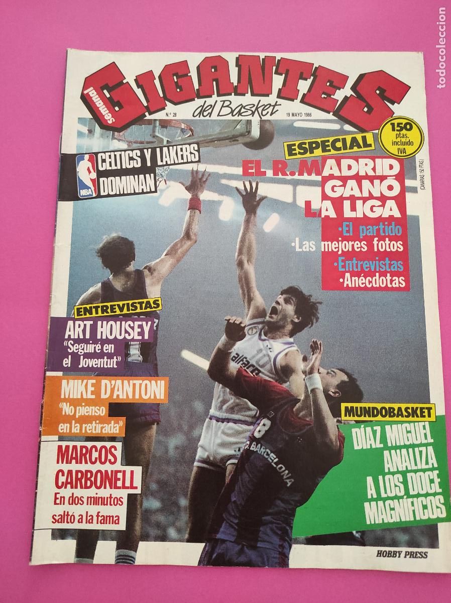 Sports collectibles: REVISTA GIGANTES BASKET N&ordm; 28 1986 REAL MADRID CAMPEON LIGA 85/86 - D'ANTONI