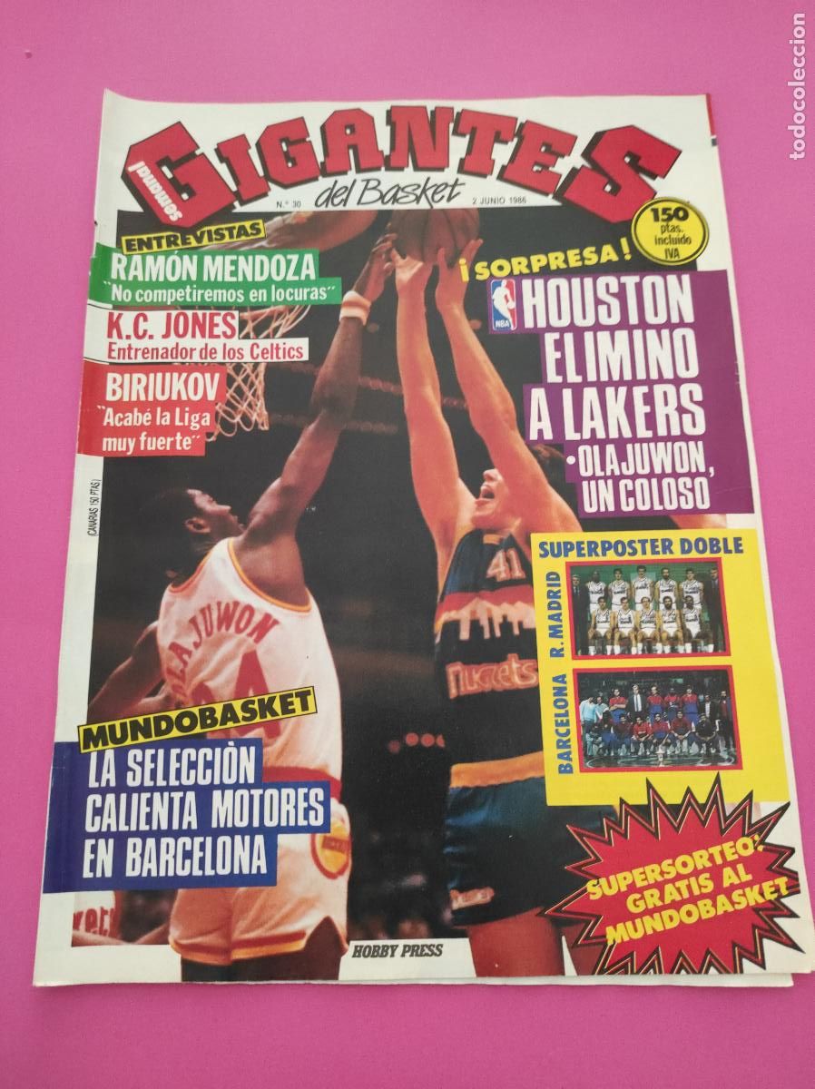 Coleccionismo deportivo: REVISTA GIGANTES DEL BASKET N&ordm; 30-1986-RAMON MENDOZA-HOUSTON ROCKETS-MUNDOBASKET-BIRIUKOV-KC JONES