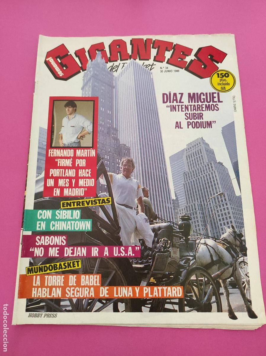 Collezionismo sportivo: REVISTA GIGANTES BASKET N&ordm; 34 1986 FERNANDO MARTIN NBA - SELECCION ESPA&Ntilde;OLA MUNDOBASKET - SABONIS