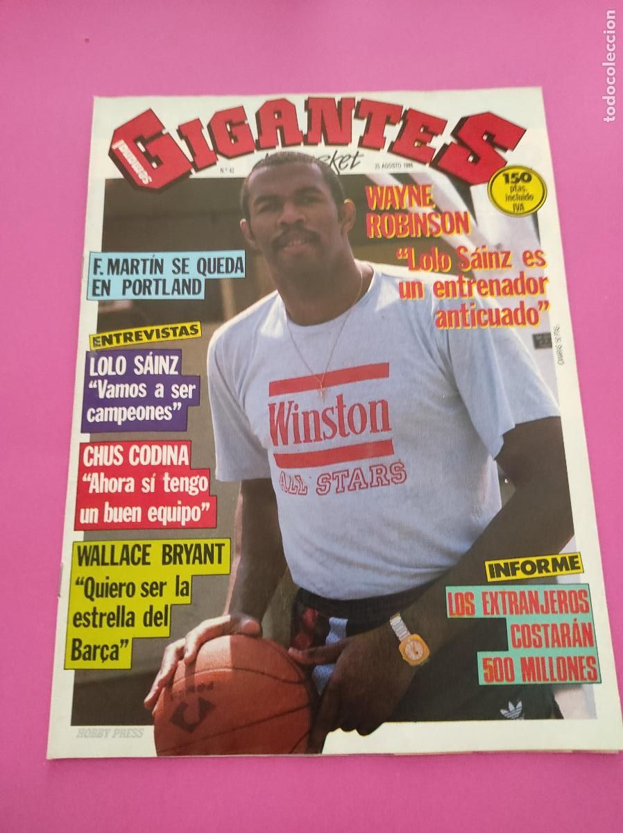 Coleccionismo deportivo: REVISTA GIGANTES BASKET N&ordm; 42 1986 WAYNE ROBINSON - CODINA - SAINZ - FERNANDO MARTIN