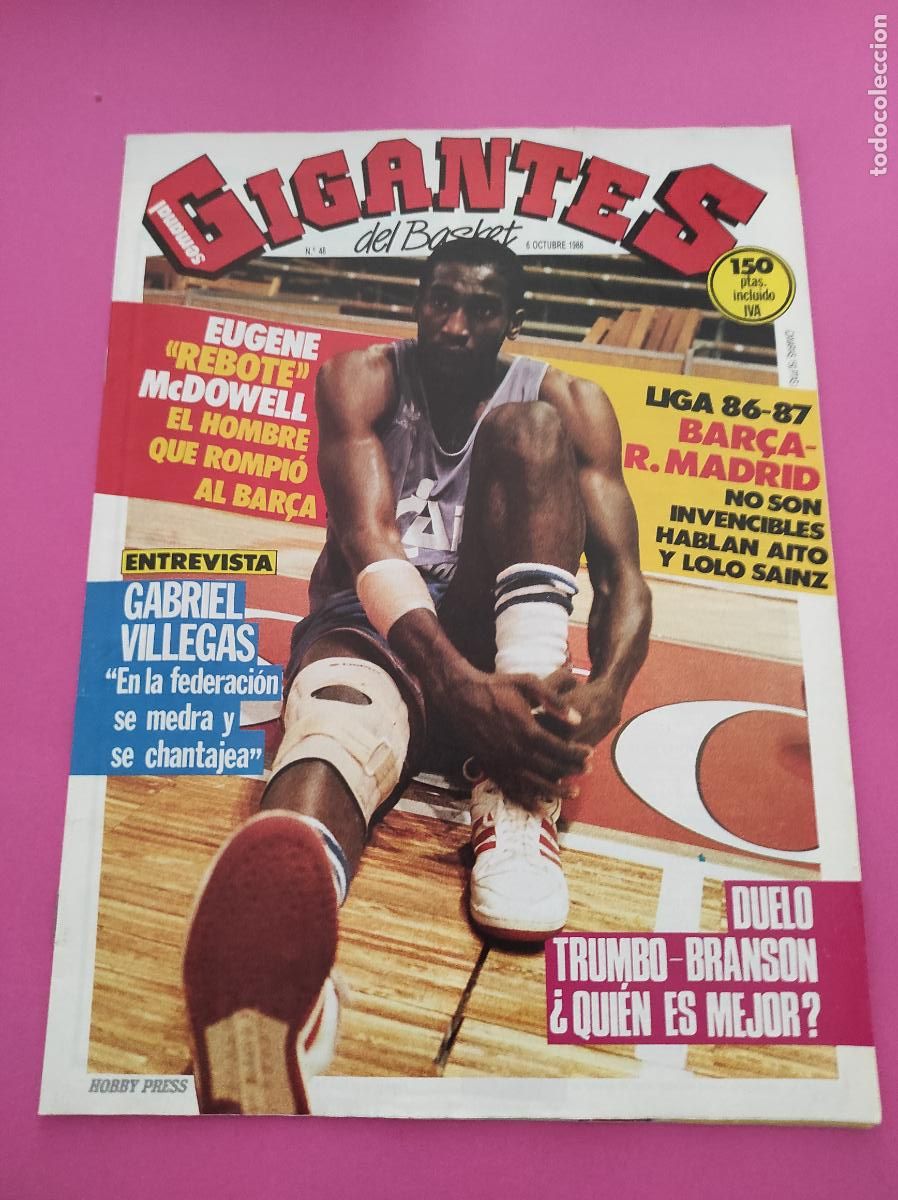 Sammelleidenschaft Sport: REVISTA GIGANTES DEL BASKET N&ordm; 48-1986-EUGENE MCDOWELL CAI-GABRIEL VILLEGAS-TRUMBO-BRAD BRANSON