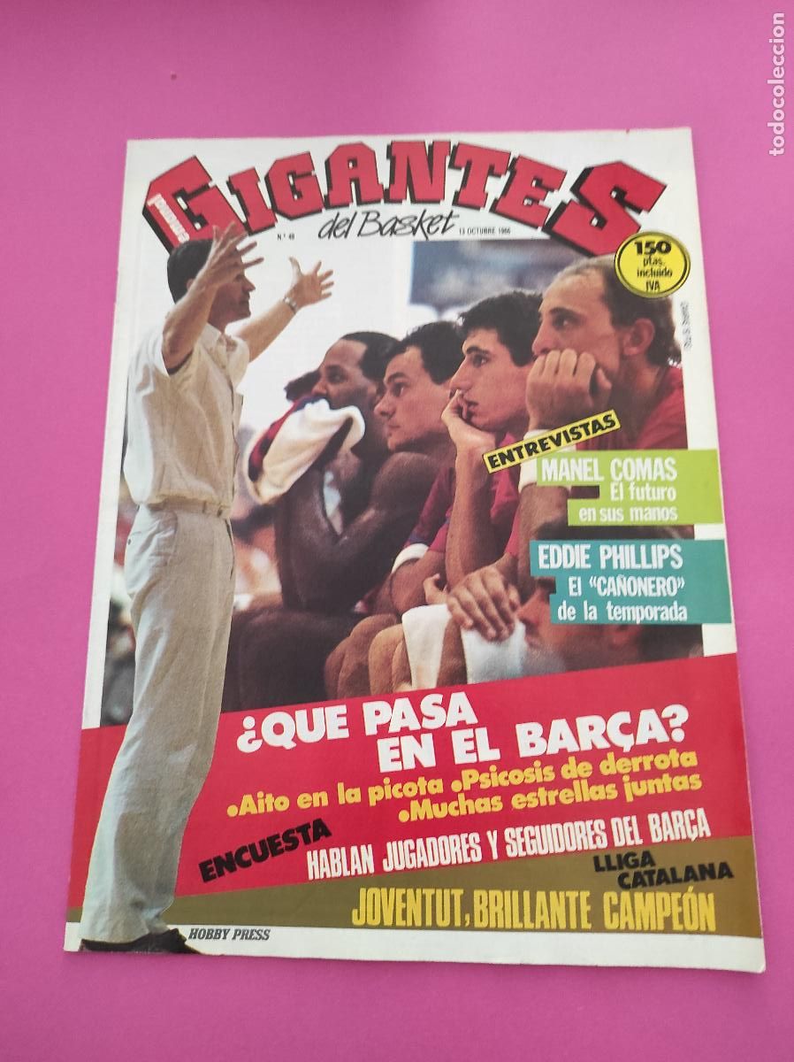 Colecionismo desportivo: REVISTA GIGANTES DEL BASKET N&ordm; 49 1986-MANEL COMAS CAI-EDDIE PHILLIPS-JOVENTUT LLIGA CATALANA