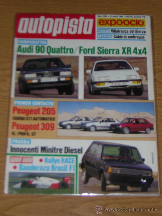 Coches: AUTOPISTA N&ordm; 1393 - MARZO 1986 - AUDI 90 QUATTRO / FORD SIERRA XR4x4 / INNOCENTI MINITRE D / PEUGEOT
