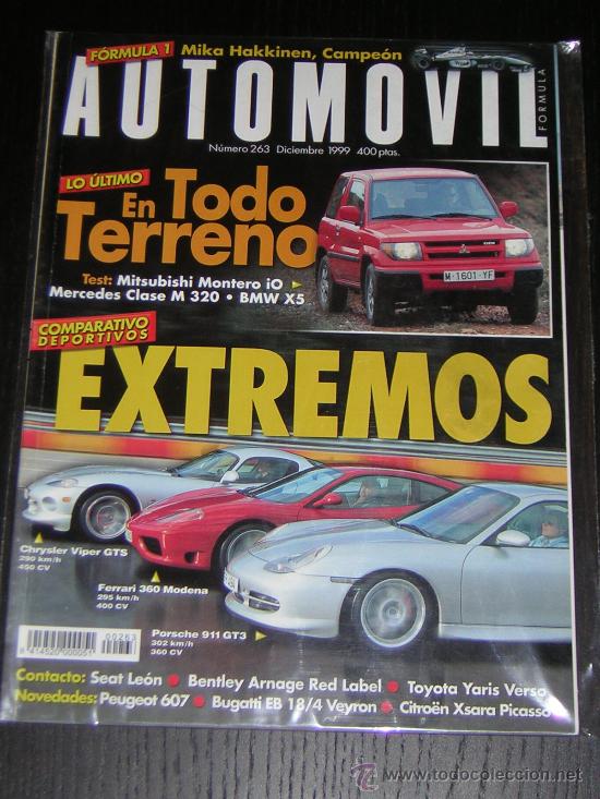 Coches: AUTOMOVIL N&ordm; 263 - DICIEMBRE 1999 - FERRARI 360 MODENA / PORSCHE 911 GT3 / CHRYSLER VIPER GTS / BMW