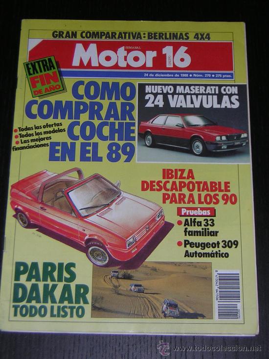Coches: MOTOR 16 N&ordm; 270 - DICIEMBRE 1988 - MASERATI / ALFA 33 4x4 / BMW 325 IX / LANCIA DELTA INTEGRALE