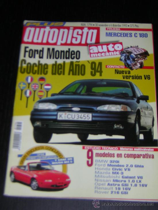 Coches: AUTOPISTA N&ordm; 1794 - NOV 1993 - BMW 320i / HONDA CIVIC VTI / MAZDA MX3 / OPEL ASTRA GSI / RENAULT 19