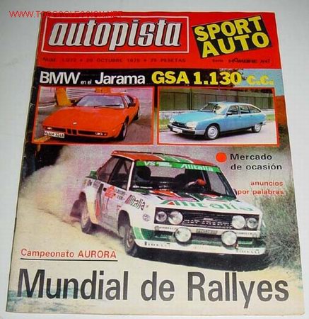 Coches: ANTIGUA REVISTA AUTOPISTA - N&ordm; 1072 OCTUBRE 1979 - NUMEROSAS FOTOGRAFIAS DE COCHES DE LA EPOCA - MID