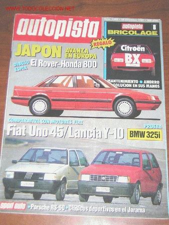 Coches: AUTOPISTA N&ordm; 1380 - DICIEMBRE 1985 - BMW 325i - FIAT UNO 45 FIRE - LANCIA Y10 FIRE - PORSCHE RS 60