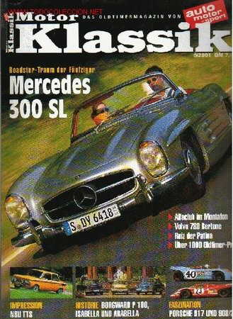 Cars: Motor Klassik 9/2001  (alem&aacute;n).Mercedes 300 SL. Porsche 917 und 908/3. Volvo 780 Bertone