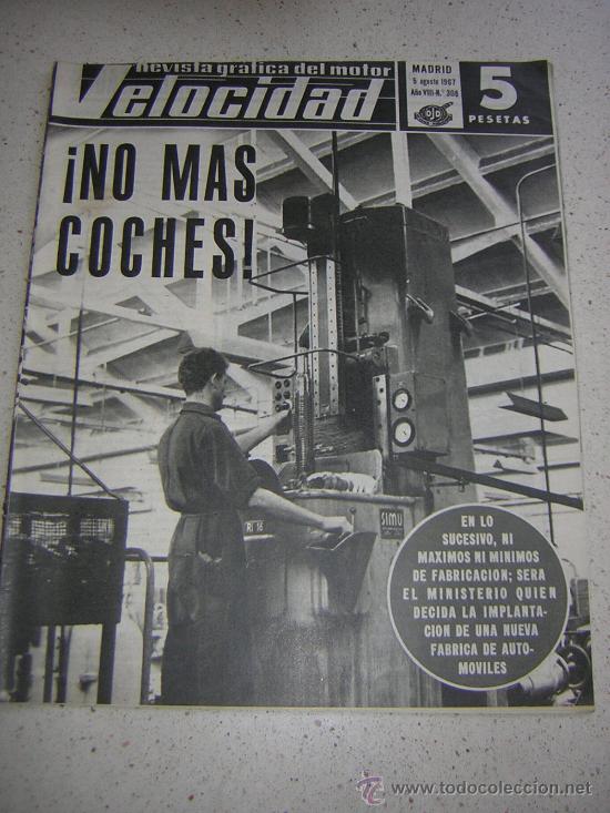 Coches: VELOCIDAD N&ordm; 308 - AGO 1967 - - Foto 1