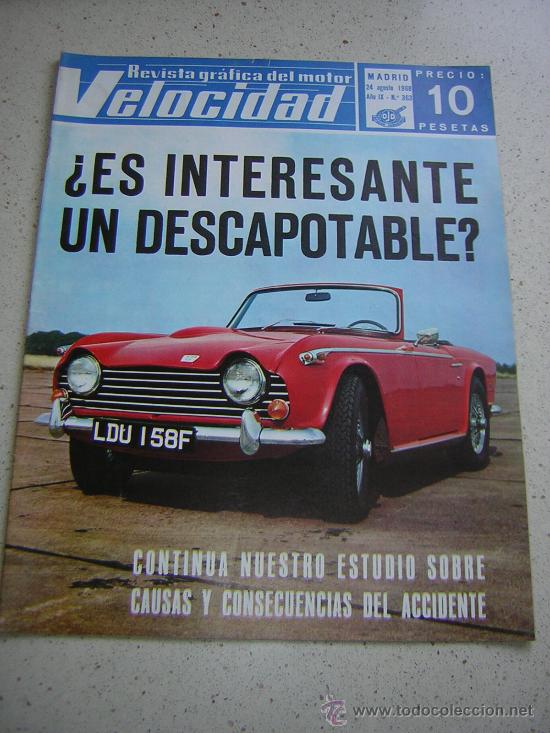 Coches: VELOCIDAD N&ordm; 363 - AGO 1968 - - Foto 1