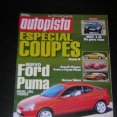Voitures: AUTOPISTA Nº 1918 - ABRIL 1996 - FORD PUMA / MGF 1.8I / TOYOTA PASEO / RENAULT MEGANE COUPE / MAZDA . Lote 9855915