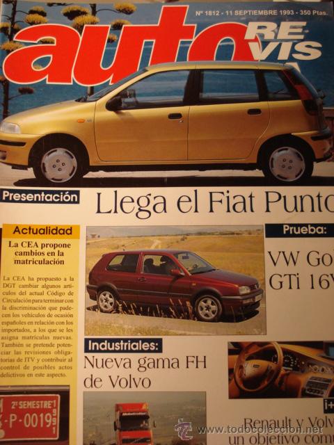 Coches: REVISTA AUTOREVISTA - 1812 - FIAT PUNTO VW GOLF GTI 16V CAMIONES VOLVO