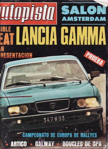 Coches: REVISTA AUTOPISTA N&ordm; 939 A&Ntilde;O 1977. PRUEBA: LANCIA GAMMA. HOJA TALADRADA
