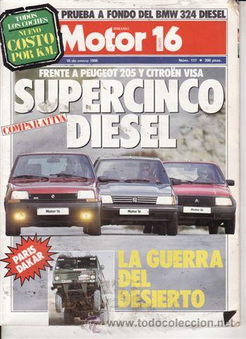 Coches: REVISTA MOTOR 16 N&ordm; 117 A&Ntilde;O 1986. PRUEBA: MAZDA RX7 TURBO. BMW 324 DIESEL. COMP: RENAULT 5 DIESEL