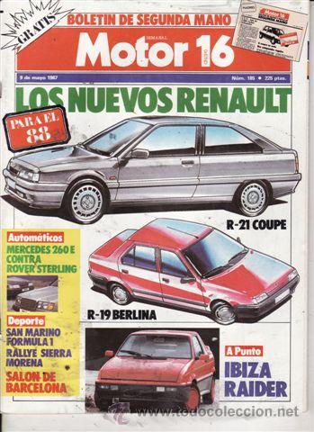 Coches: REVISTA MOTOR 16 N&ordm; 185 A&Ntilde;O 1987. PRUEBA: INNOCENTI NINITRE 990. COMP: MERCEDES 260 Y ROVER 825.