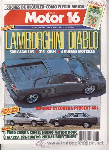 Coches: REVISTA MOTOR 16 N&ordm; 301 A&Ntilde;O 1989. PRUEBA: MAZDA 626 2.0 I 16 V 4WS. ASTON MARTIN DB IV.