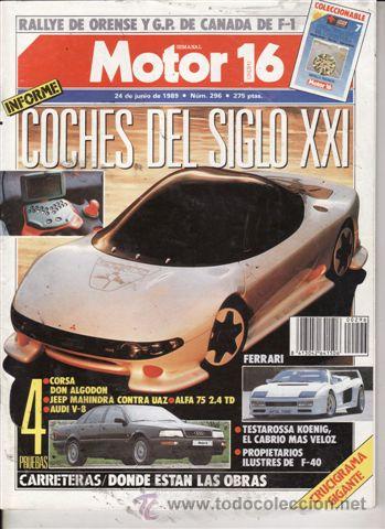 Coches: REVISTA MOTOR 16 N&ordm; 296 A&Ntilde;O 1989. PRUEBA: ALFA 75 2.4 TD. AUDI V8. OPEL CORSA DON ALGOD&Oacute;N.