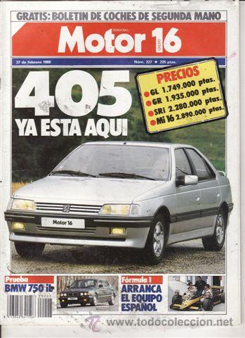 Coches: REVISTA MOTOR 16 N&ordm; 227 A&Ntilde;O 1988. PRUEBA: CITRONE BX TRD.
