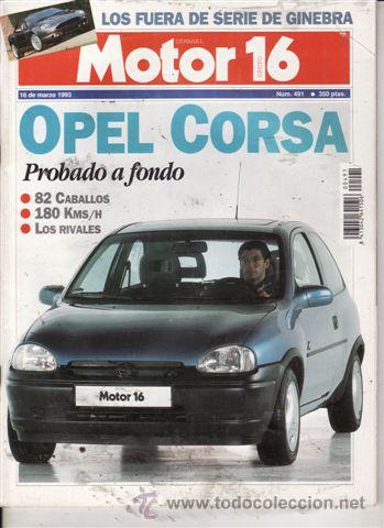 Coches: REVISTA MOTOR 16 N&ordm; 491 A&Ntilde;O 1993.