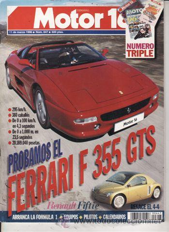 Coches: REVISTA MOTOR 16 N&ordm; 647 A&Ntilde;O 1996. PRUEBA: FERRARI F355 GTS. OPEL VECTRA 1.7 TD GL. OPEL MAXX.