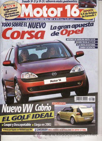 Coches: REVISTA MOTOR 16 N&ordm; 881 A&Ntilde;O 2000.