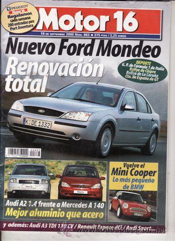 Coches: REVISTA MOTOR 16 N&ordm; 883 A&Ntilde;O 2000. COMPARATIVA: AUDI A2 1.4 Y MERCEDES CLASE A 140.