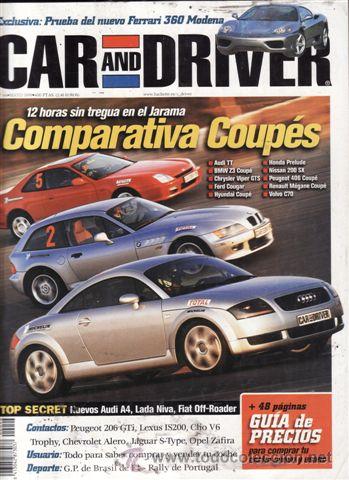 Coches: REVISTA CAR AND DRIVER N&ordm; 44 A&Ntilde;O 1999. PRUEBA: HONDA HR V. COMP: BMW 530D Y MERCEDES E 300 TD.