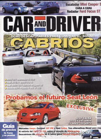 Coches: REVISTA CAR AND DRIVER N&ordm; 83 A&Ntilde;O 2002. PRUEBA: SEAT SALSA. PRUEBA: BMW M3 CLS. COMPARATIVA: MERCEDES