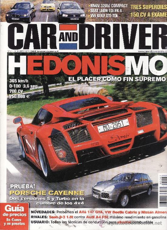 Coches: REVISTA CAR AND DRIVER N&ordm; 87 A&Ntilde;O 2002. PRUEBA: EDONIS. CONTACTO: MERCEDES C 30 CDI.MERCEDES E 55 AMG