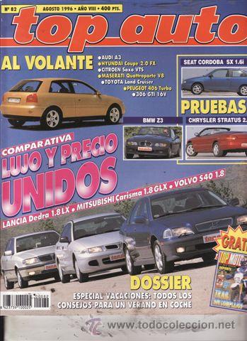 Coches: REVISTA TOP AUTO N&ordm; 82 A&Ntilde;O 1996. PRUEBA: SEAT CORDOBA SX 1.6I. CHRYSLER STRATUS 205 LX. BMW Z3.