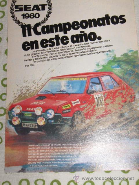 Coches: QUEX - AUTOMOVIL COCHES RALLYES - PUBLICIDAD COCHE SEAT RITMO