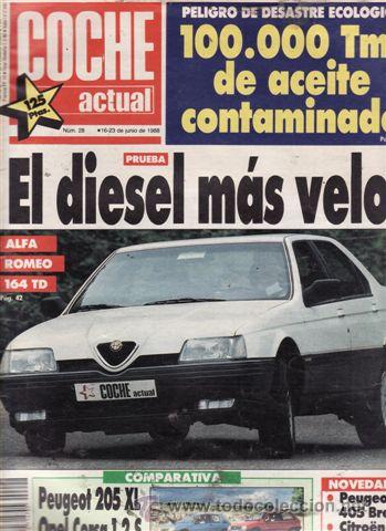 Coches: REVISTA COCHE ACTUAL N&ordm; 28 A&Ntilde;O 1988. PRUEBA: MAZDA 929. RENAULT 4L. COMPARATIVA: PEUGEOT 205 XL Y OP
