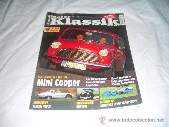 Cars: MOTOR KLASSIK: MINI COOPER. FERRARI 400 SA. ROTE OLDTIMER-NUMMER. MERCEDES RENNTRANSPORTER. (CRIS)
