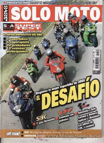 Coches: REVISTA SOLO MOTO ACTUAL N&ordm; 1509 A&Ntilde;O 2005. PRUEBA: BMW K 1200 R.