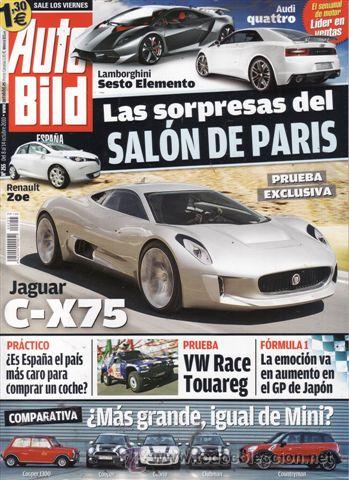 Coches: REVISTA AUTO BILD N&ordm; 255 A&Ntilde;O 2010. PRUEBA: JAGUAR C-X75. COMPARATIVA: VOLSWAGEN TIGUAN 2.0 TDI Y MAZ