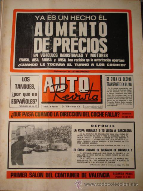 Coches: AUTO REVISTA 676 Anuncios a toda pagina de Pegaso, Citroen C8, MG, Renault 12, Morris. Copa R8 TS