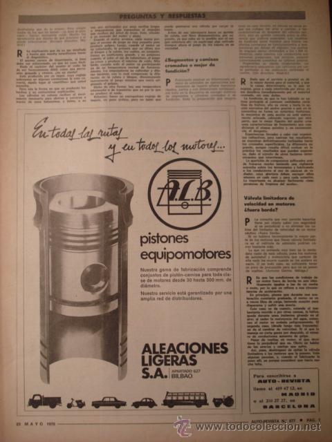 Coches: AUTO REVISTA 677 Renault 12 - falta portada y contraportada